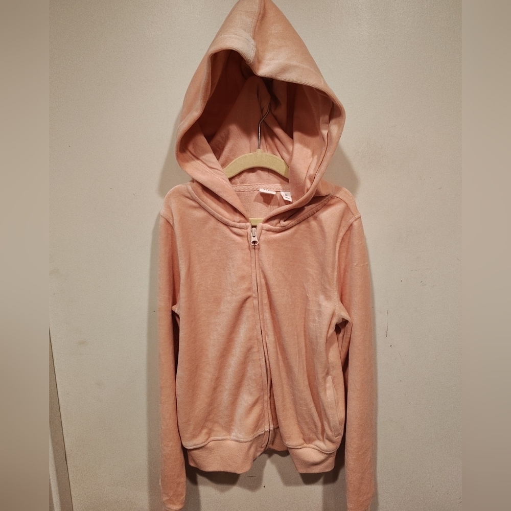 GAP Kids NWT Girl's Pink Velour Full Zip Hoodie Jacket Sz 8 Lightweight School